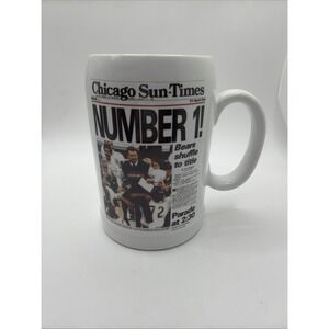 Chicago Sun-Times Number 1 Chicago Bears Super Bowl Mug Roman Collection 1986